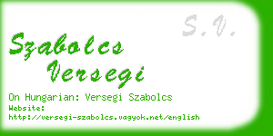 szabolcs versegi business card